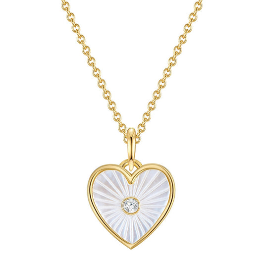 Herz Kette gold Perlmutt