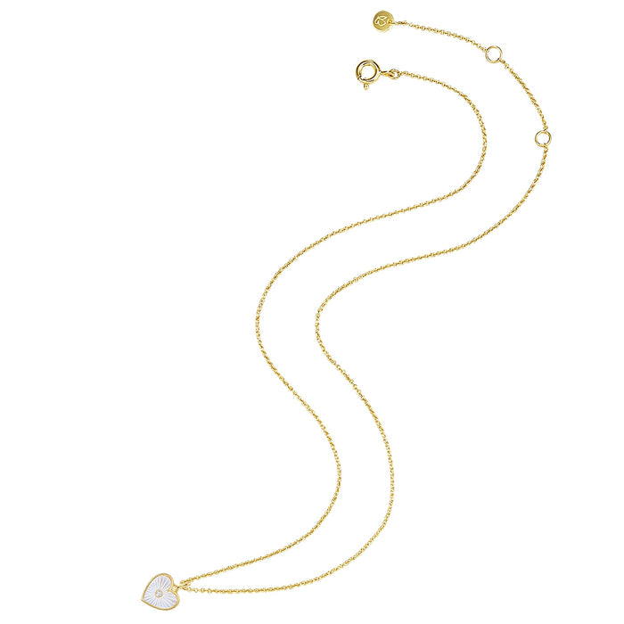 Herz Kette gold Perlmutt