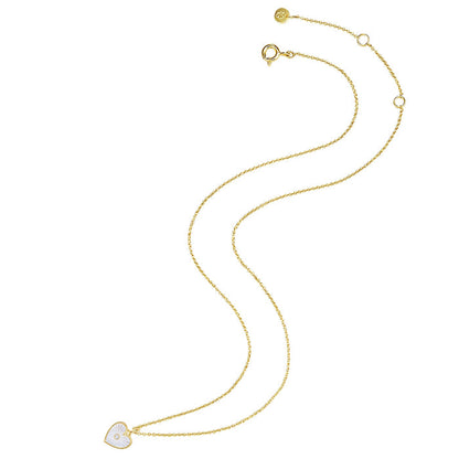 Herz Kette gold Perlmutt