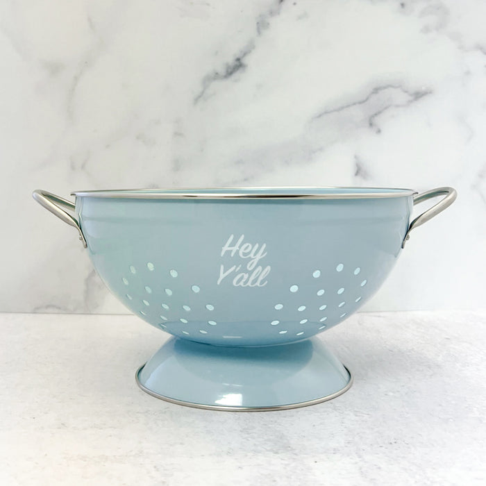 Hey Y'all Blue Colander