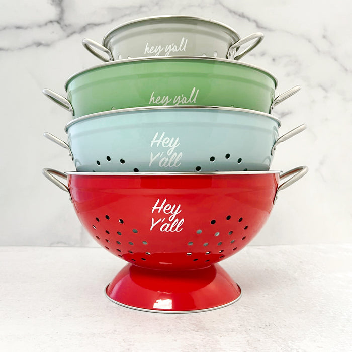 Hey Y'all Blue Colander