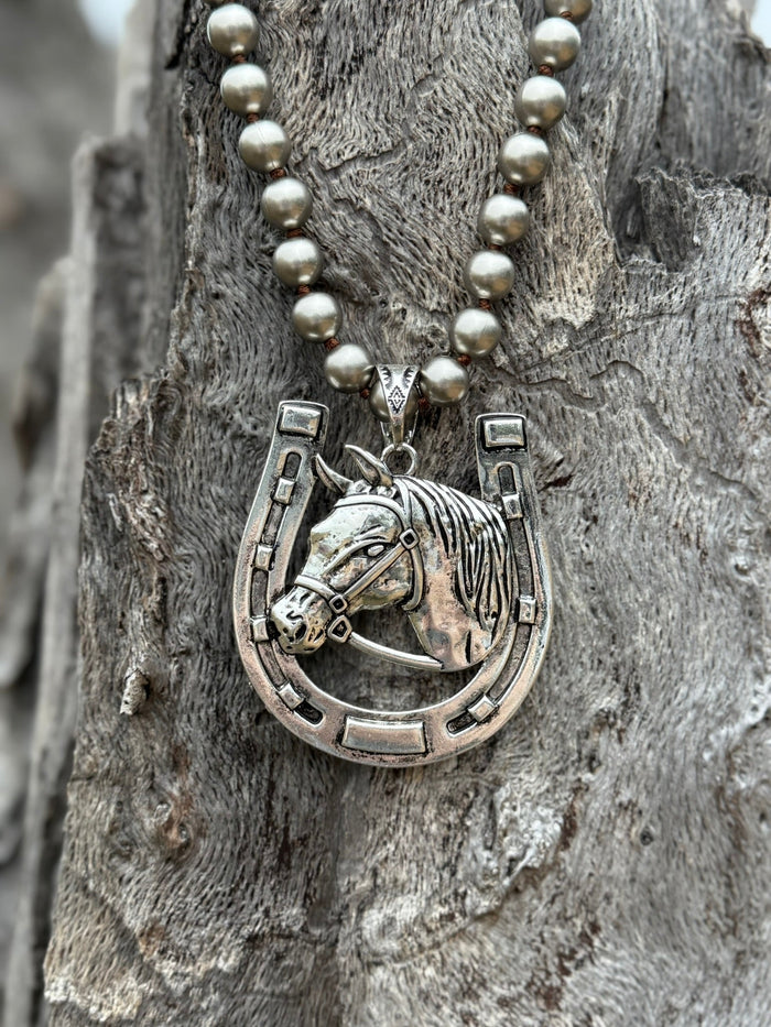 Horse Shoe Pendant Necklace
