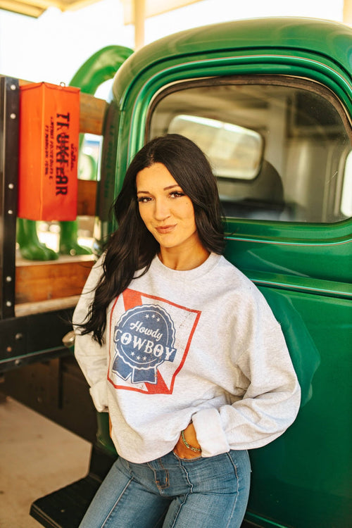 Howdy Cowboy SweatshirtGreyS