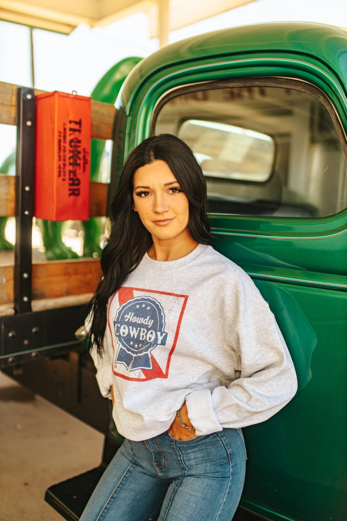 Howdy Cowboy SweatshirtGreyS