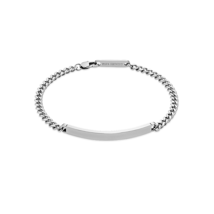 Men's Engravable ID Armkette Silber