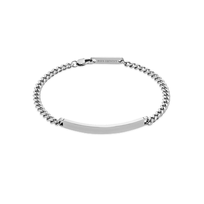 Men's Engravable ID Armkette Silber