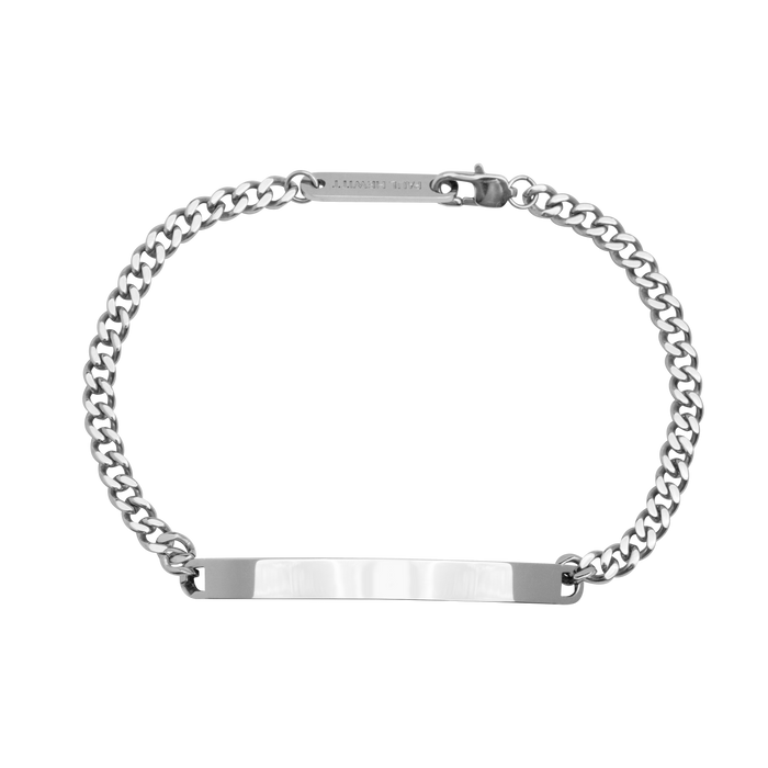 Men's Engravable ID Armkette Silber