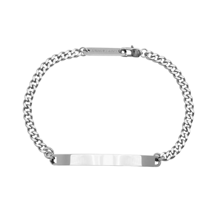 Men's Engravable ID Armkette Silber