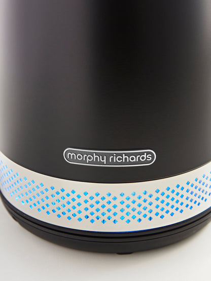Close-up of a Morphy Richards electric kettle on a white background