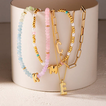 Initial Pearl & Seed Bead Choker