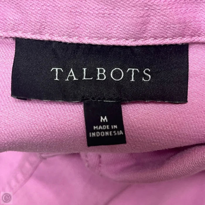 Jacket Denim By Talbots In Pink Denim, Size: M