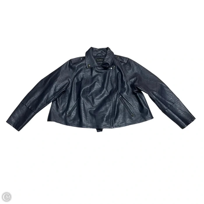 Jacket Moto By Eloquii In Blue, Size: 4x