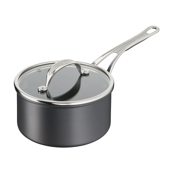Jamie Oliver by Tefal Cooks Classic Non-Stick Induction Hard Anodised Saucepan + Lid 18cm
