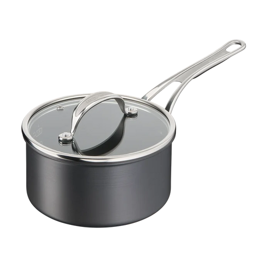 Jamie Oliver by Tefal Cooks Classic Non-Stick Induction Hard Anodised Saucepan + Lid 18cm