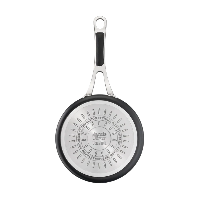 Jamie Oliver by Tefal Cooks Classic Non-Stick Induction Hard Anodised Saucepan + Lid 18cm induction base