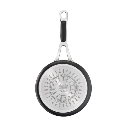 Jamie Oliver by Tefal Cooks Classic Non-Stick Induction Hard Anodised Saucepan + Lid 18cm induction base
