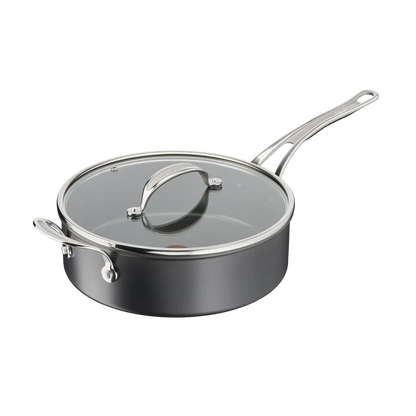Jamie Oliver by Tefal Cooks Classic Non-Stick Induction Hard Anodised Sautepan + Lid 26cm
