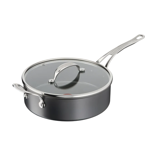 Jamie Oliver by Tefal Cooks Classic Non-Stick Induction Hard Anodised Sautepan + Lid 26cm