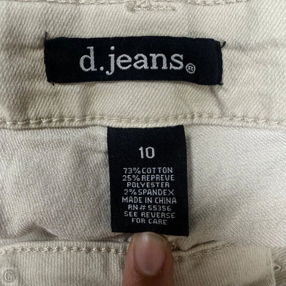 Jeans Cropped By D Jeans In Tan Denim, Size: 10