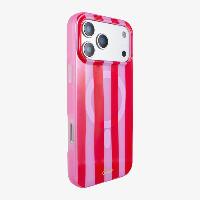 Jelly Stripe MagSafe® Compatible iPhone Case - Pink / Red
