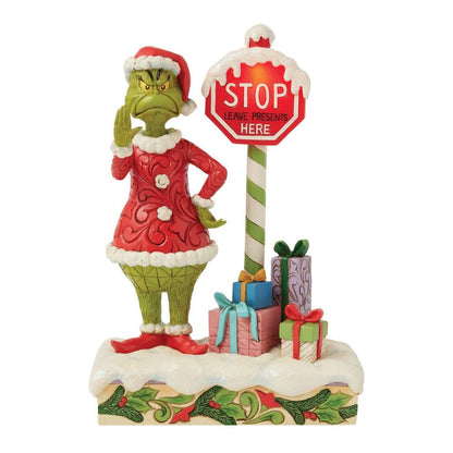 Jim Shore Grinch By Stop Sign LED Figurine