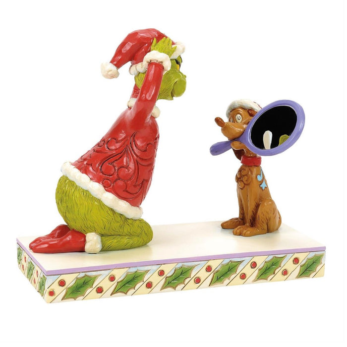 Jim Shore Grinch Max Holding Mirror Figurine