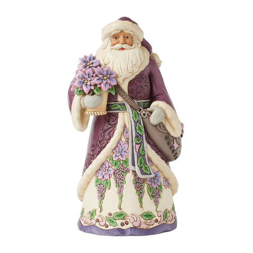 Jim Shore Purple Santa Figurine
