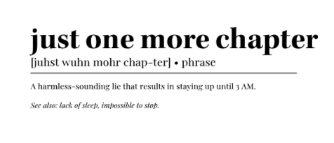 Just one more chapter definition