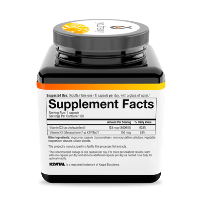 K2D3.92035 Youtheory K2D3 Capsules 60 Capsules Product Image - Right