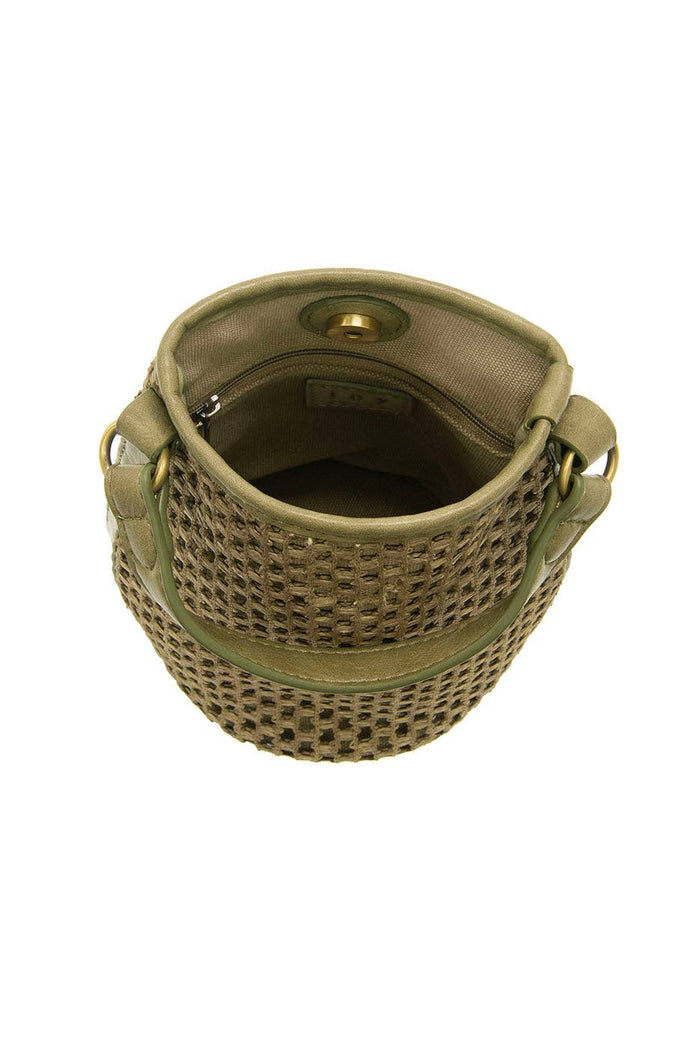 Kaia Open Weave Bucket Crossbody