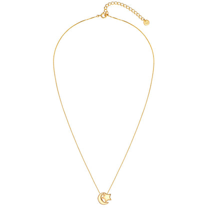 Kette mit Anhänger Mond   Sterne gold