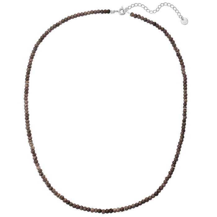 Kette mit Edelstein Chalcedon (grau)