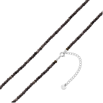 Kette mit Edelstein Chalcedon (grau)