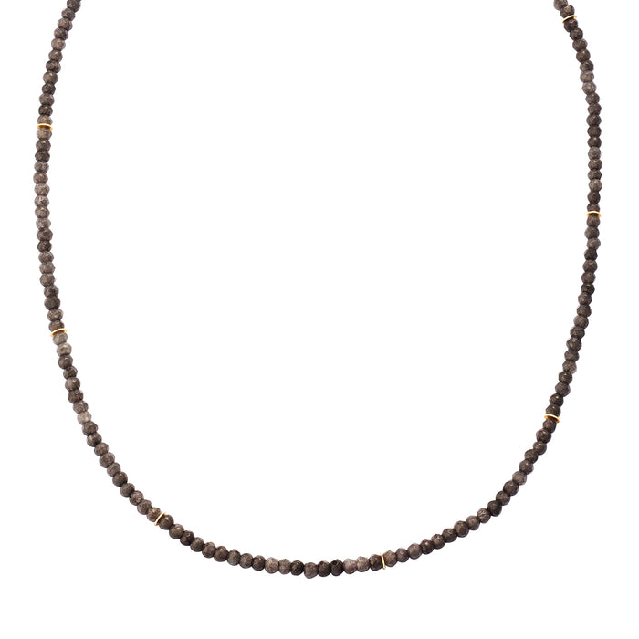 Kette mit grauem Chalcedon (gold)