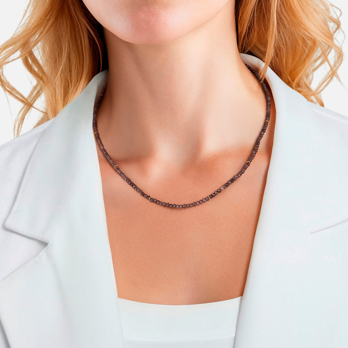 Kette mit grauem Chalcedon (gold)