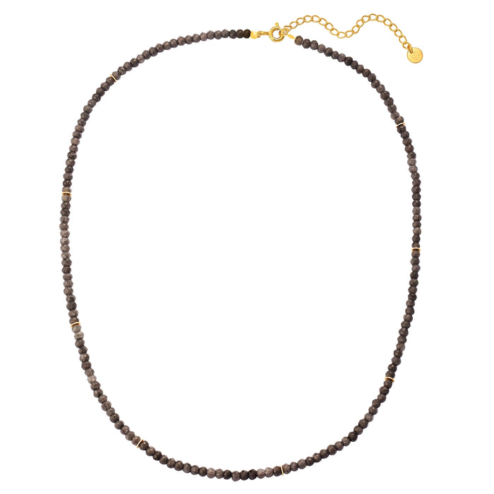 Kette mit grauem Chalcedon (gold)