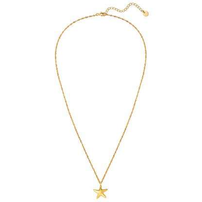 Kordel-Kette mit Seestern-Anhänger gold