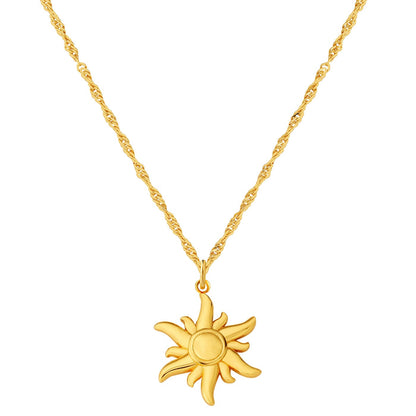 Kordelkette mit Anhänger Sonne gold