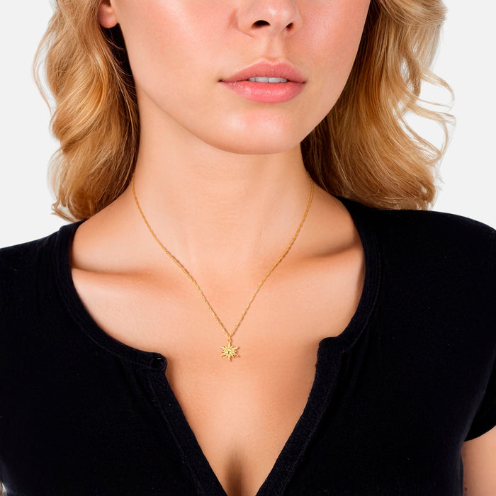 Kordelkette mit Anhänger Sonne gold
