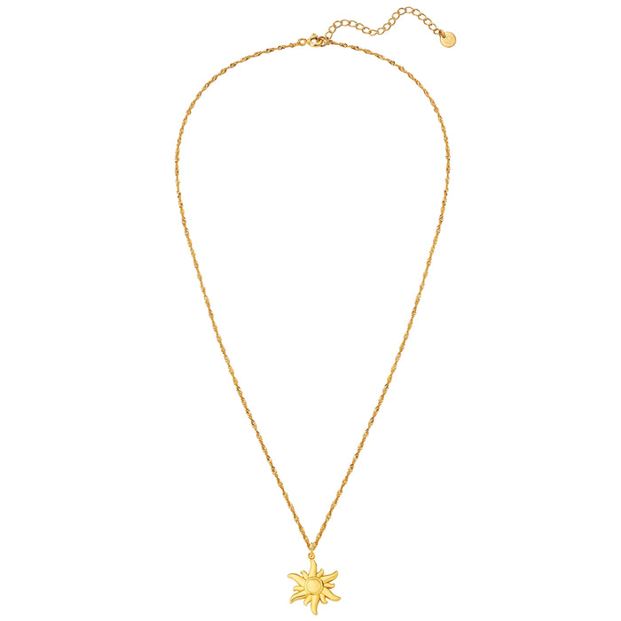 Kordelkette mit Anhänger Sonne gold