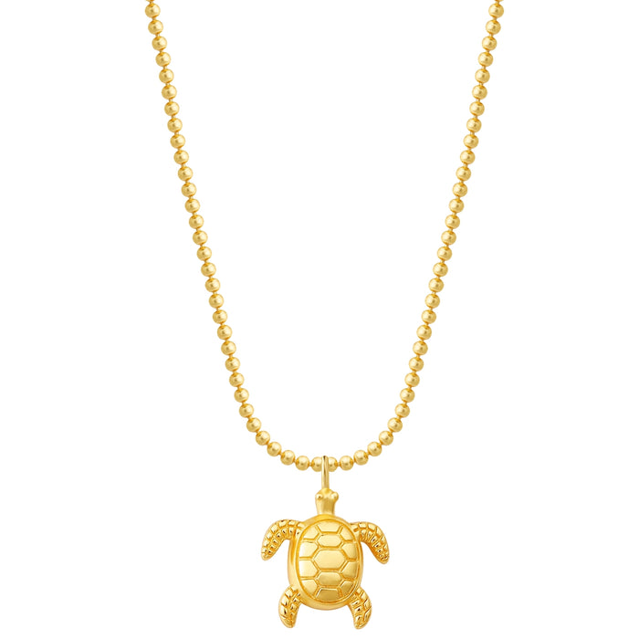 Kugelkette mit Anhänger Schildkröte gold