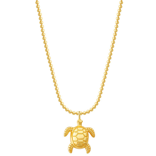 Kugelkette mit Anhänger Schildkröte gold