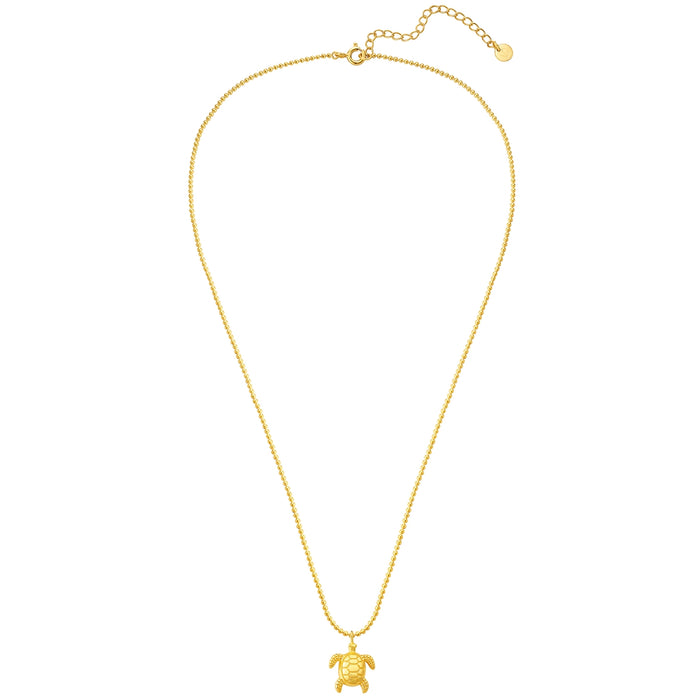 Kugelkette mit Anhänger Schildkröte gold