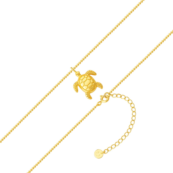 Kugelkette mit Anhänger Schildkröte gold