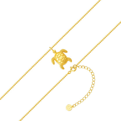 Kugelkette mit Anhänger Schildkröte gold