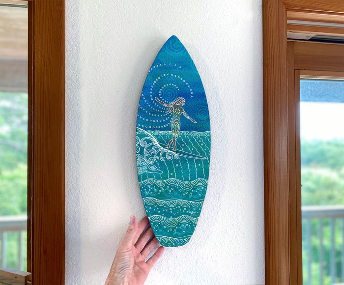 Lady Slider Surfboard Wall Art