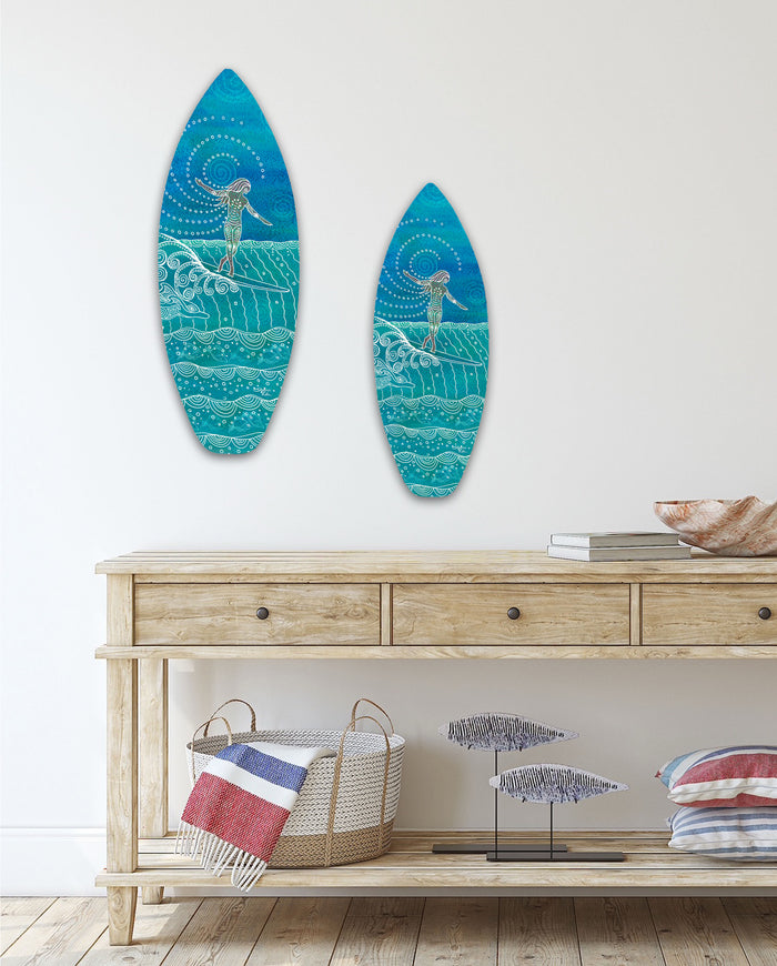 Lady Slider Surfboard Wall Art