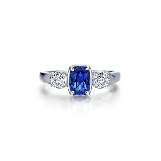 Lafonn Regal Lab Grown Sapphire Cushion-Cut Ring (101292)