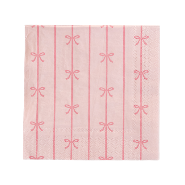Bonjour Fête PETAL PINK SIGNATURE BOW LARGE NAPKINS