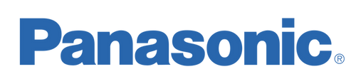 Panasonic logo in blue on a white background